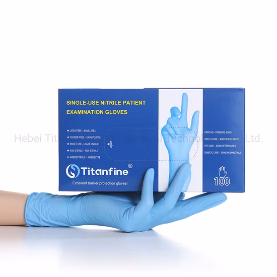 Manufacturer Powder-Free Nitrile Inspection Disposable Gloves for Food Touch
