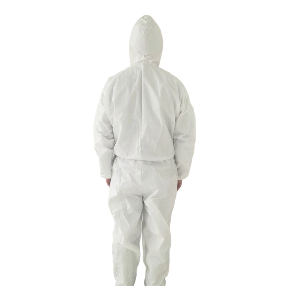 Non-Woven Coverall PPE Isolation Gown Anti-Static Disposable Protection Custom White Cleanroom ESD Suit